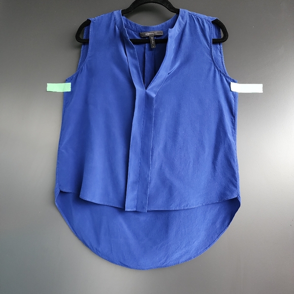 🪼EUC  BCBGMAXAZRIA 100% SILK COLBALT BLUE VANESA SLEEVELESS TOP - SIZE SMALL - Picture 2 of 5